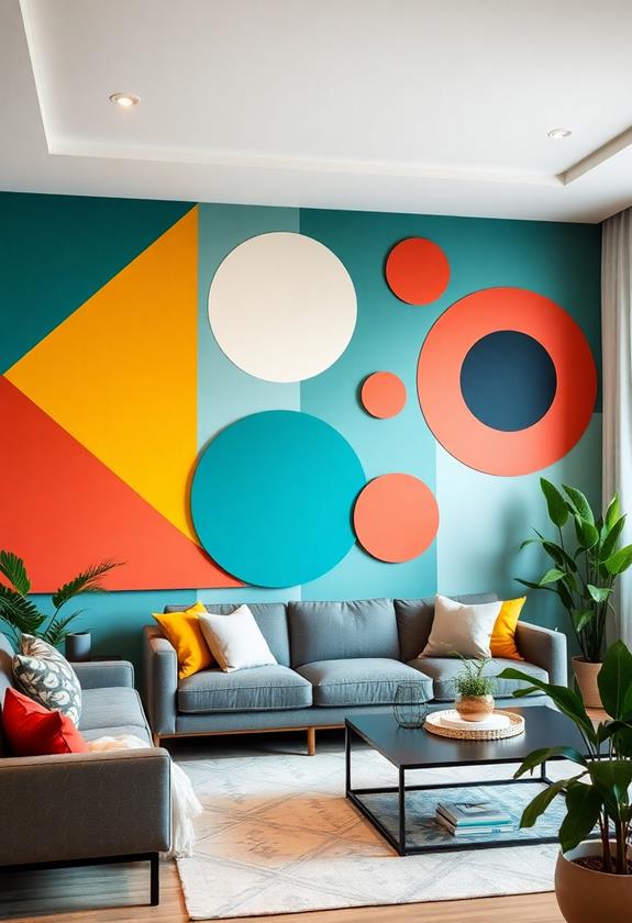 abstract geometric wall decor