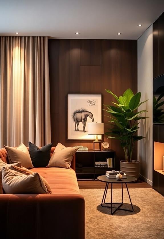 accent lighting highlights features