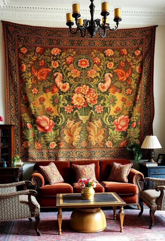 antique textile wall hangings