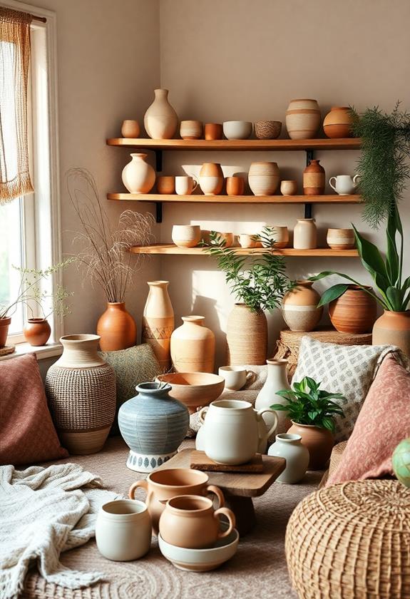 artisan crafted pottery pieces