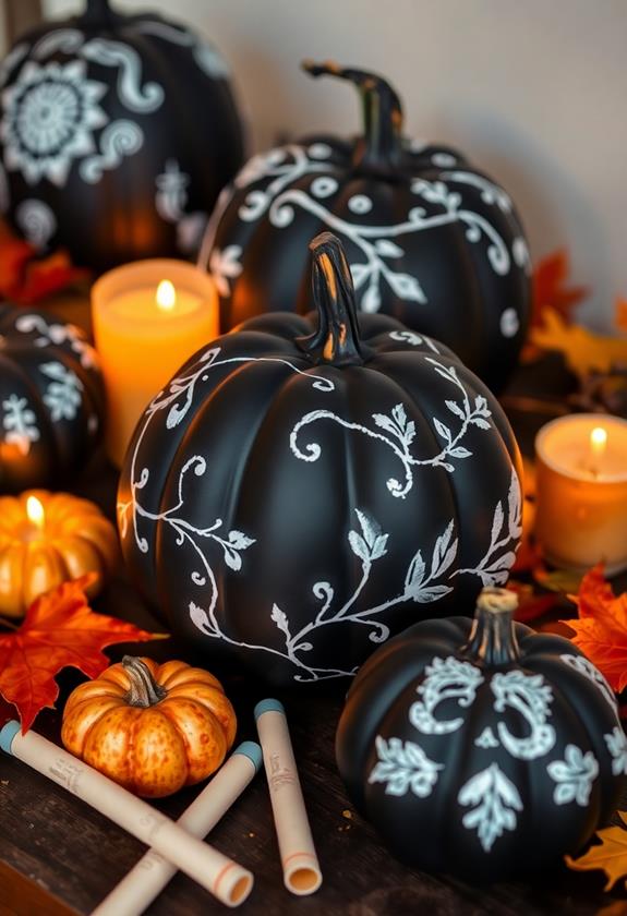 artistic pumpkin chalkboard designs