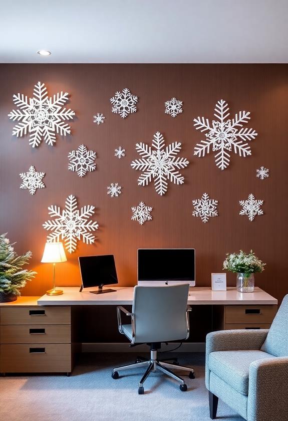 artistic snowflake wall decor