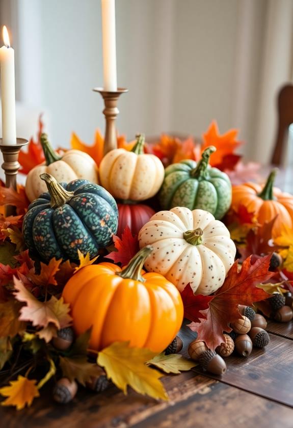 autumn decorative gourds showcase