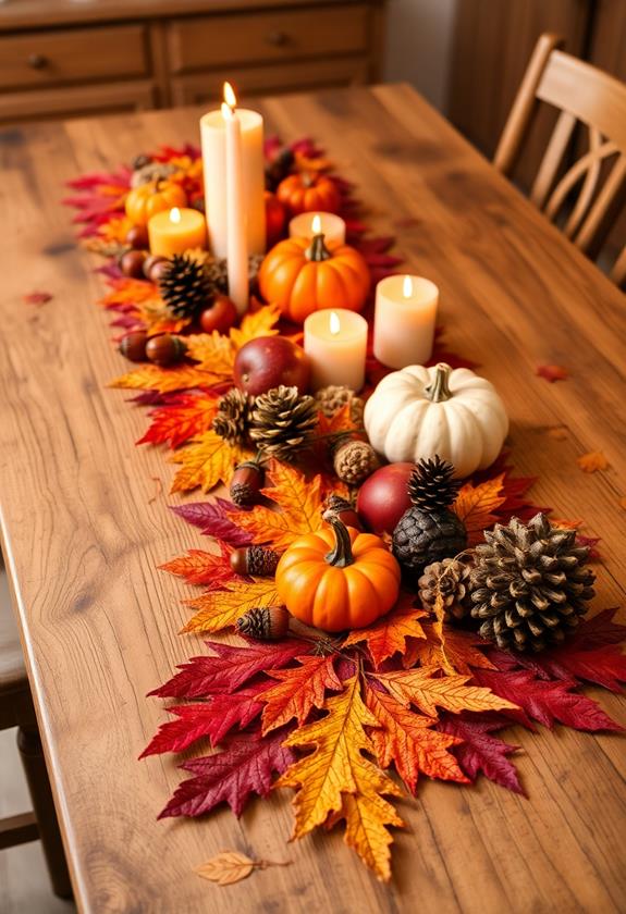 autumn themed decorative table runner