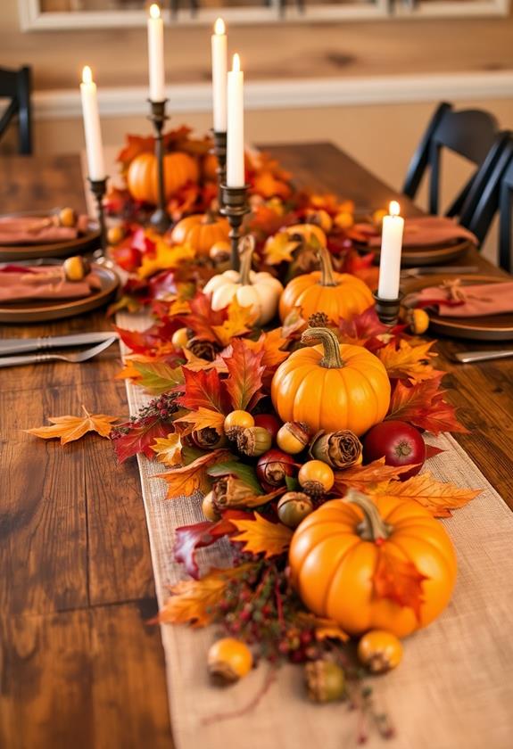 autumn themed table decor