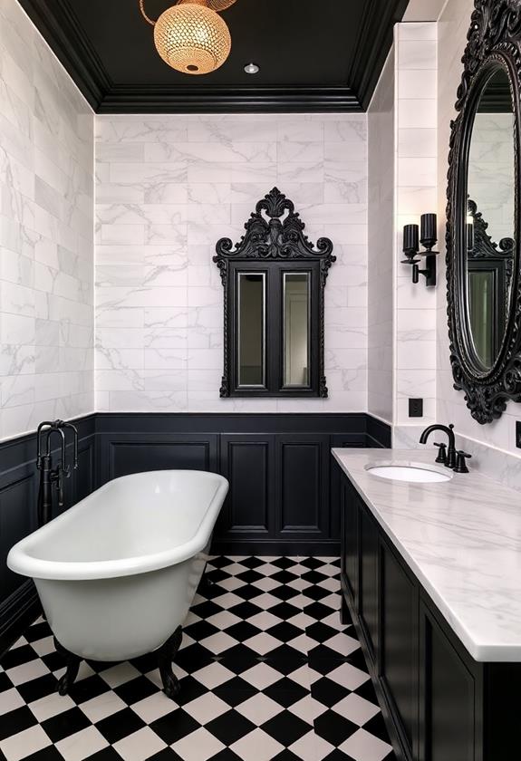 black and white tiles