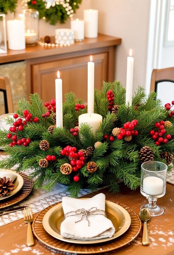 botanical themed table decorations