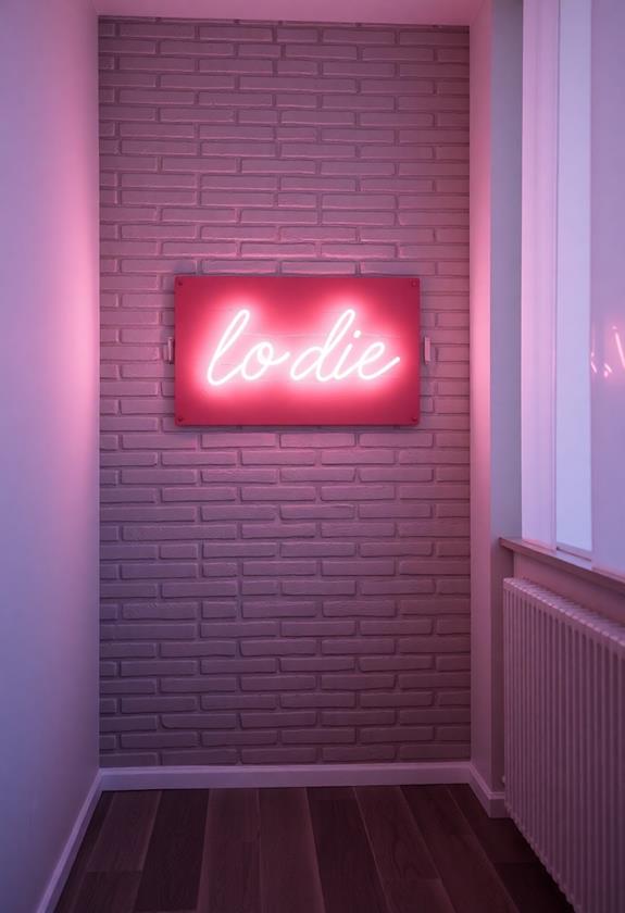 brightly lit decorative signage