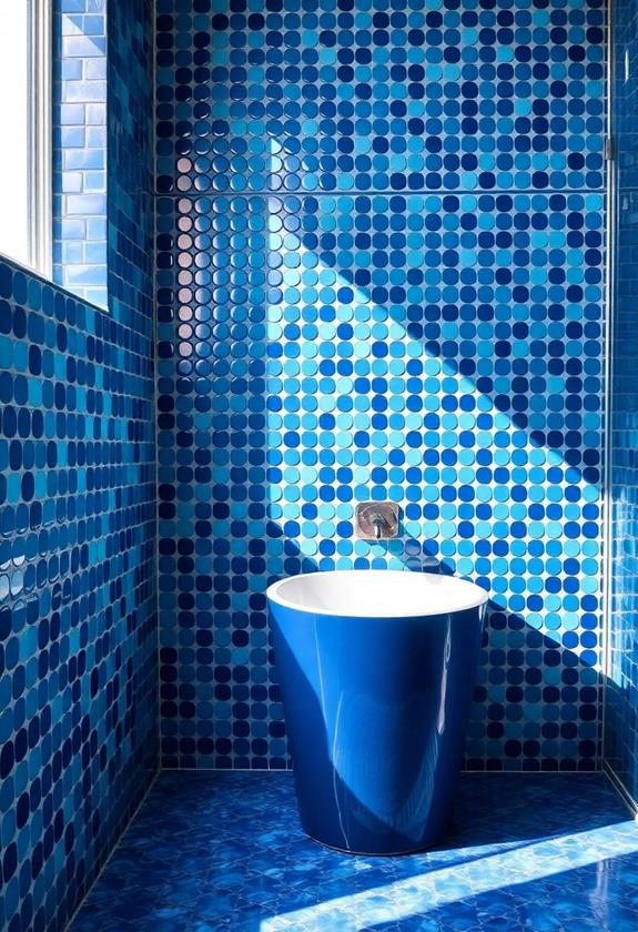 ceramic blue mosaic tiles