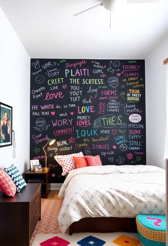 chalkboard painted wall surfaces