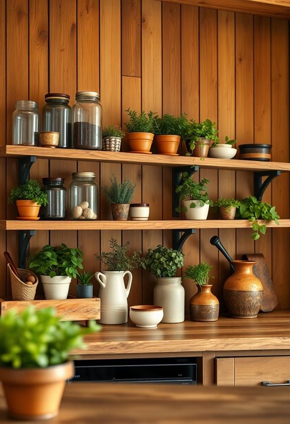 charming natural wood shelves