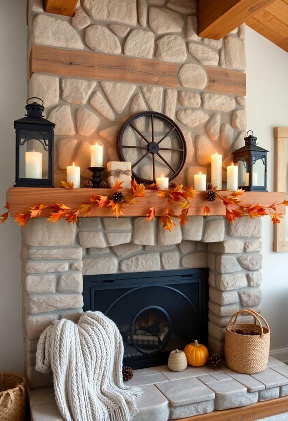 charming rustic fireplace decor