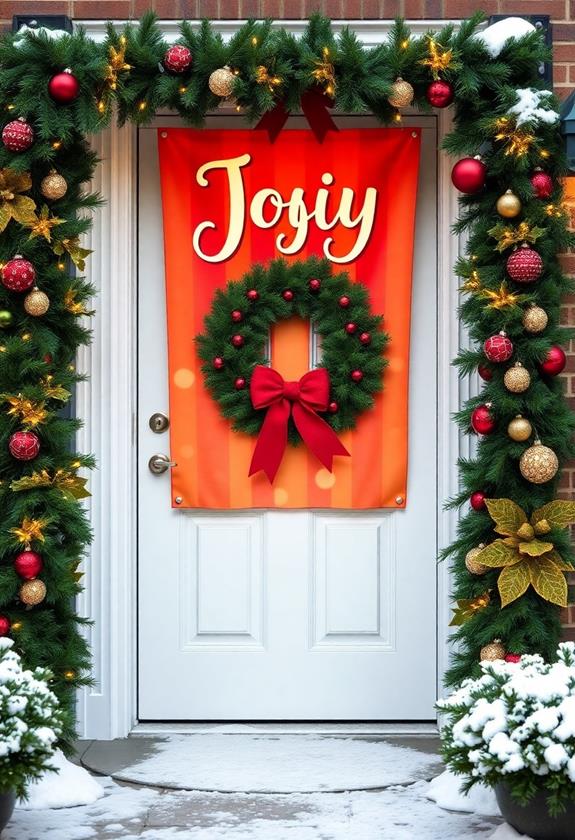 cheerful entrance decoration display