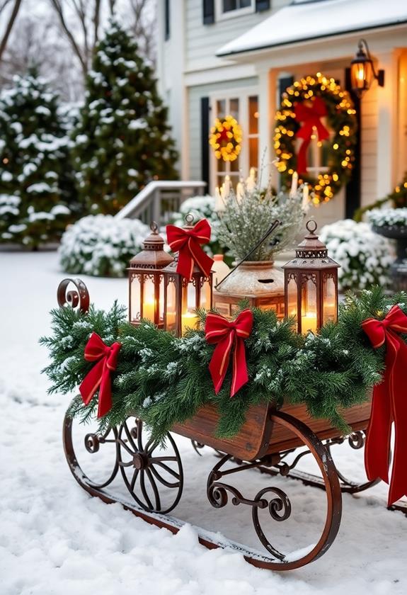 classic holiday sleigh decorations