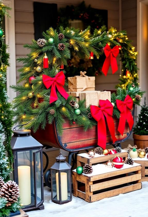 classic holiday sleigh decorations
