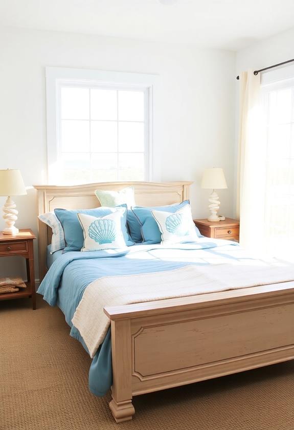 coastal inspired bed linens