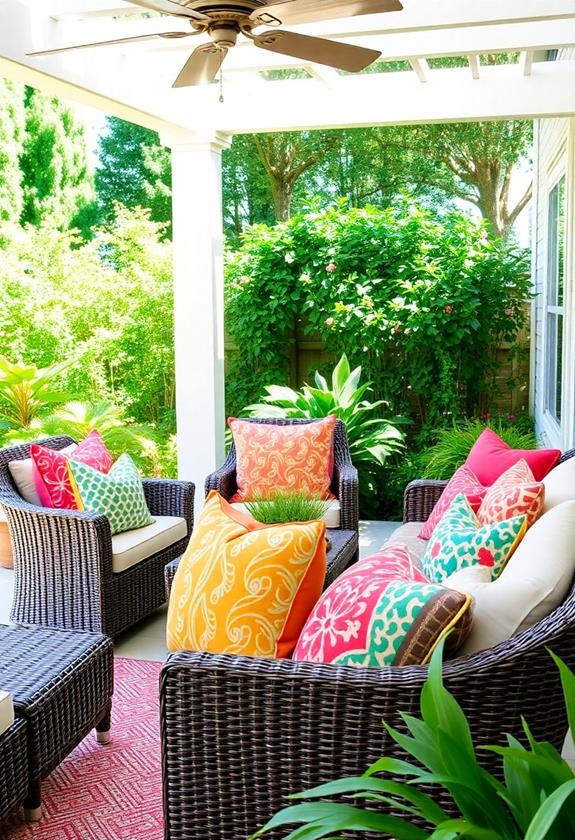 colorful cushions for outdoors