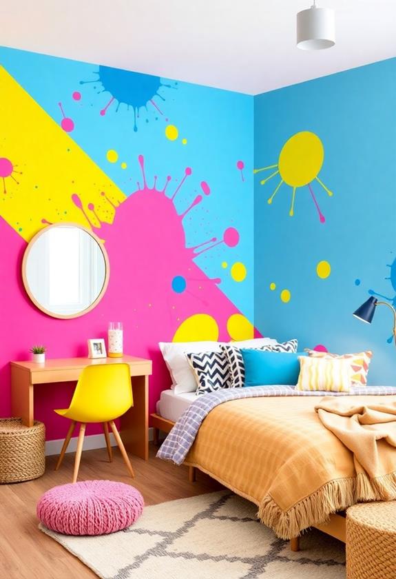 colorful feature wall design