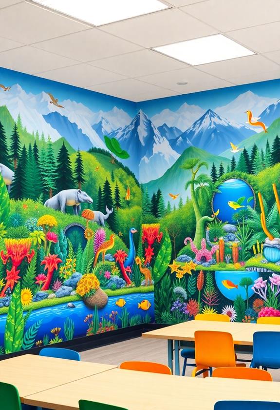 colorful urban artwork display