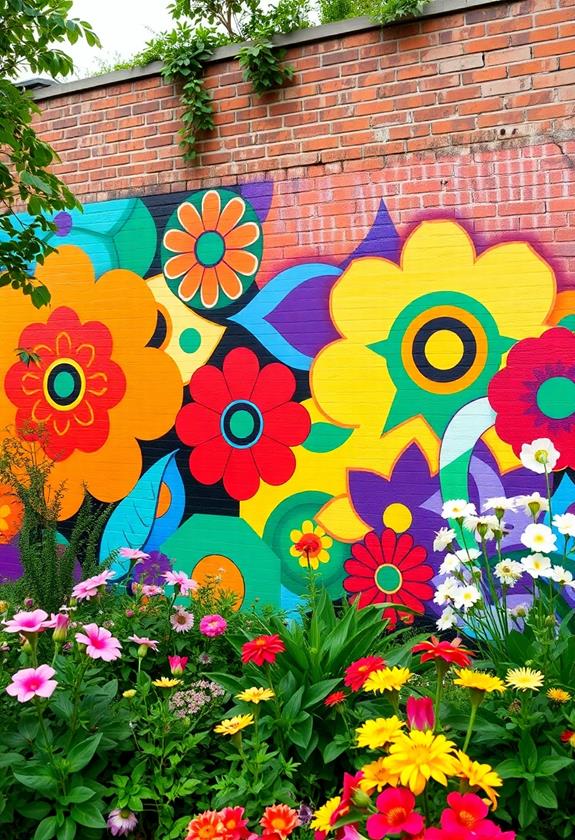 colorful urban wall art