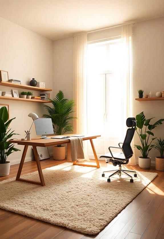 comfortable workspace setup