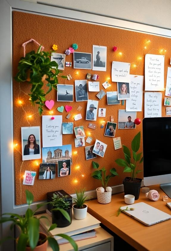 corkboard incorporation for organization