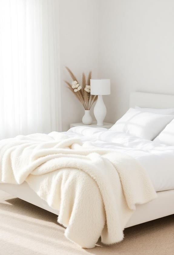 cozy white throw blankets