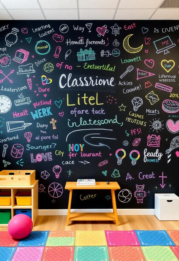 creative chalkboard wall design