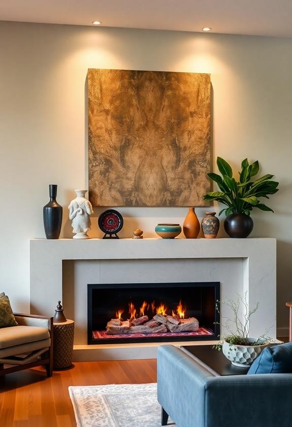 creative fireplace decor arrangements