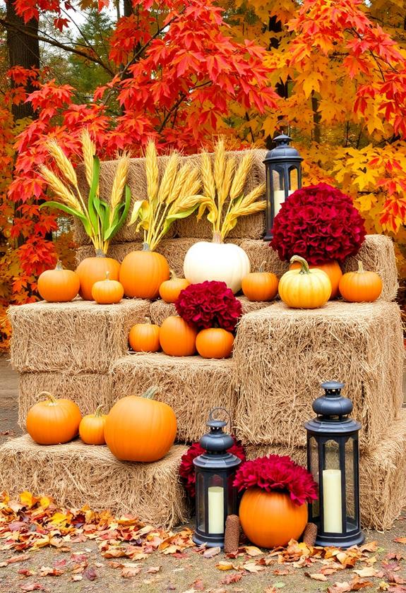 creative hay bale displays