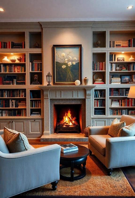 custom bookcase surround design