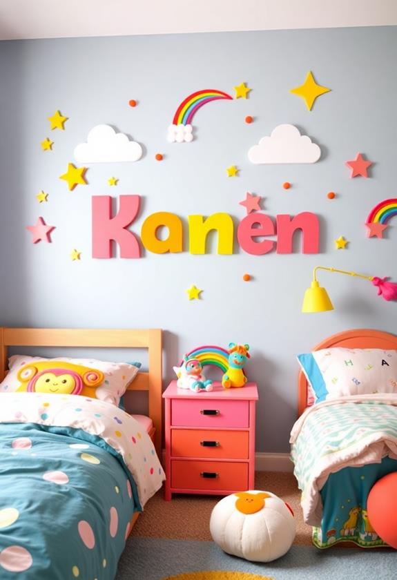 customizable name wall art