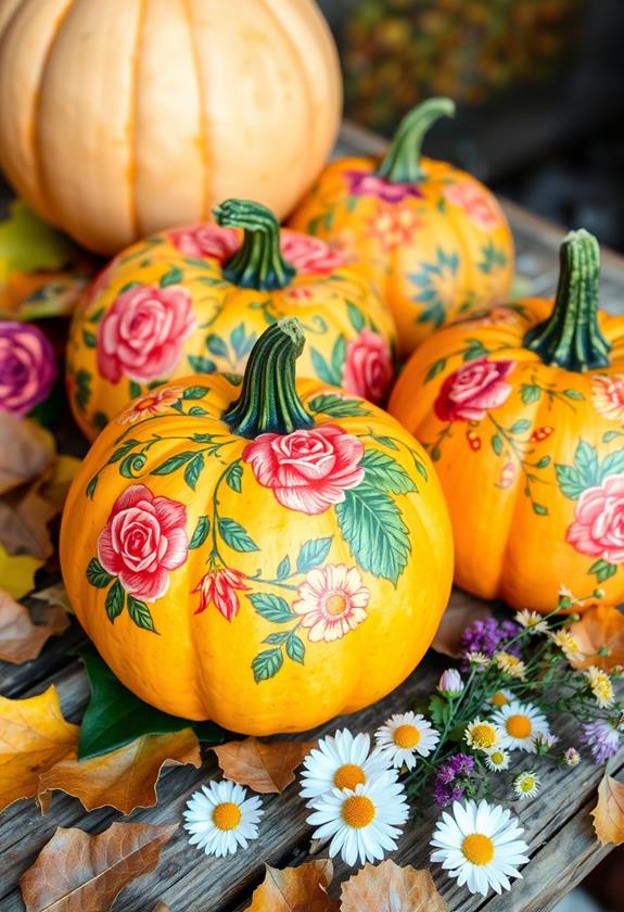 decorative colorful pumpkin art