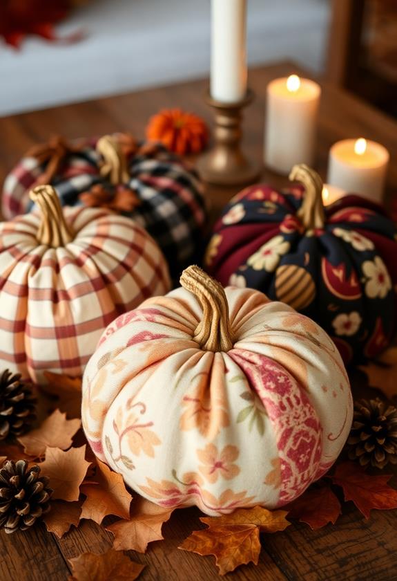 decorative fabric covered pumpkins