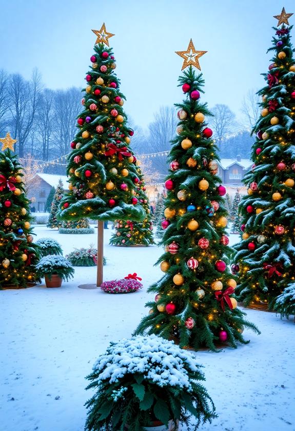 decorative holiday tree sculptures