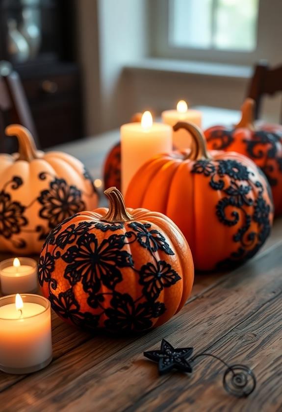 decorative lace pumpkin art