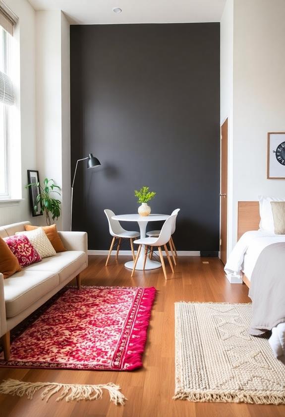 define spaces using rugs