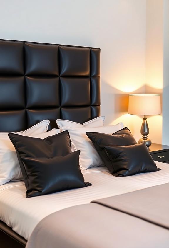 elegant black leather accents