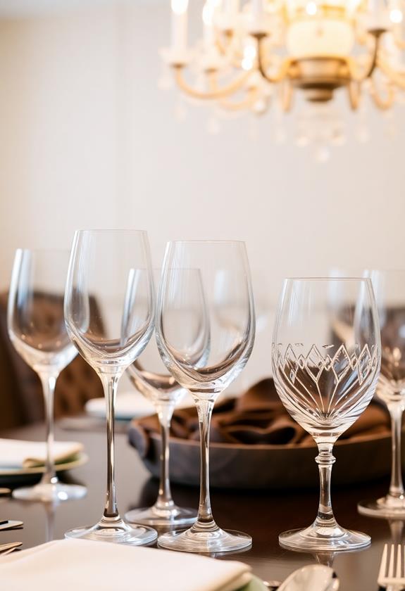 elegant glassware collection showcase
