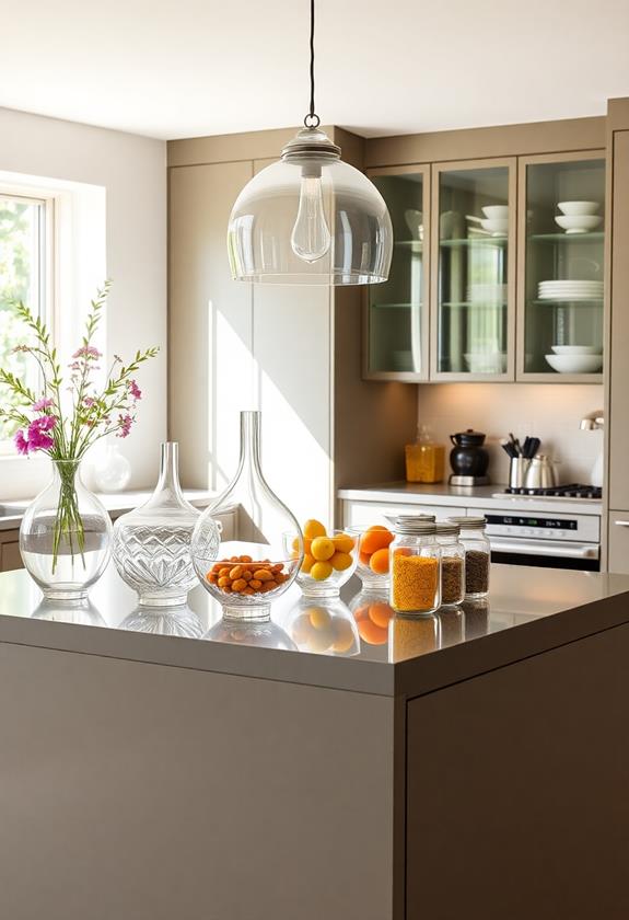 elegant glassware for decor