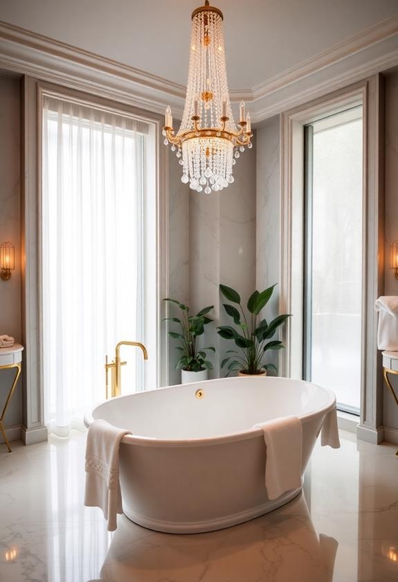 elegant standalone soaking tub