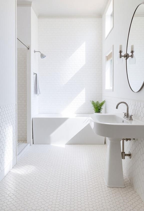 elegant white mosaic tiles