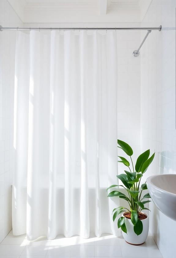 elegant white shower curtains