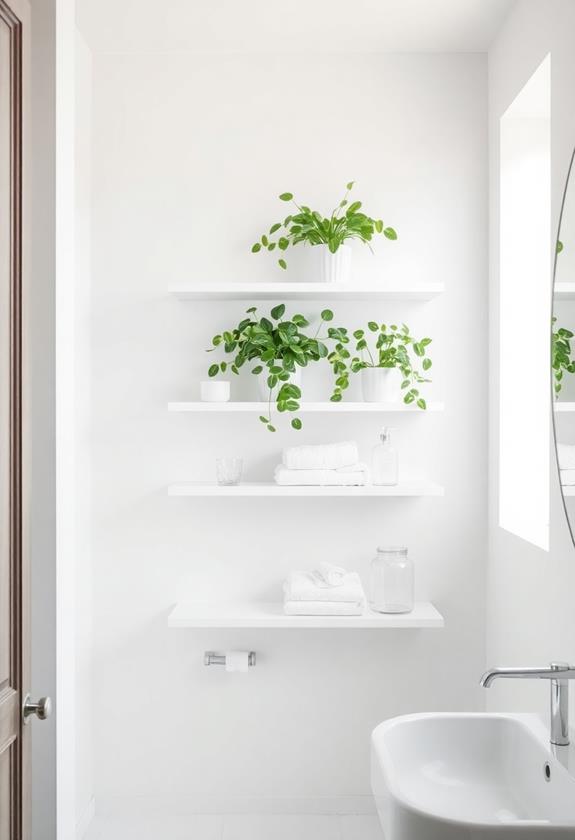 elegant white wall storage