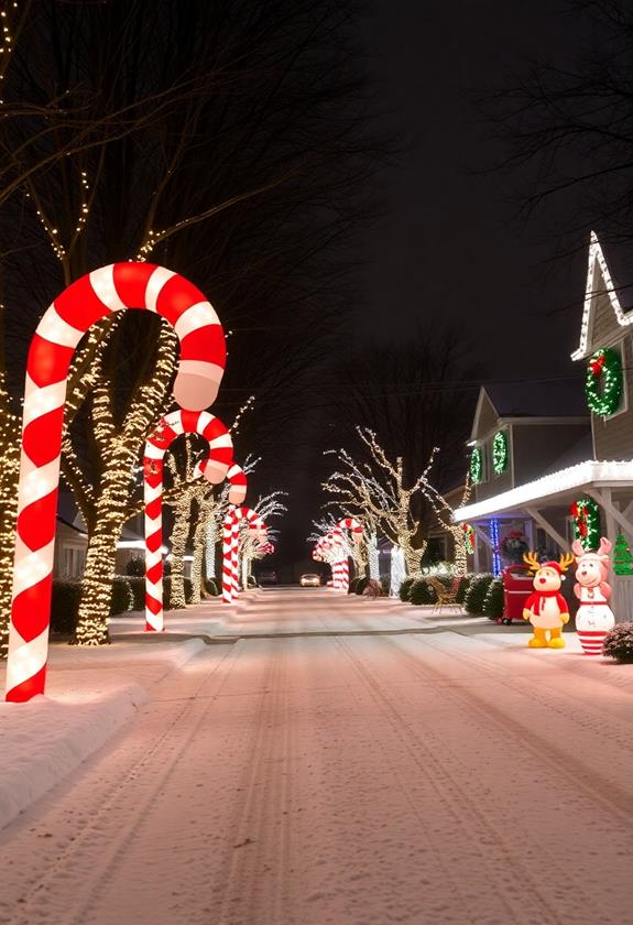 festive candy cane decorations