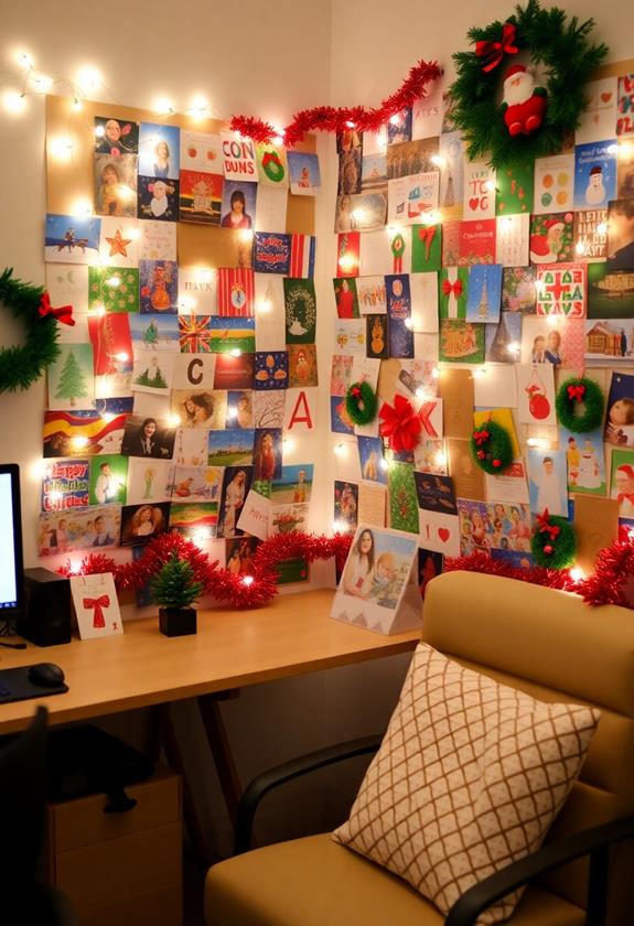 festive holiday card display