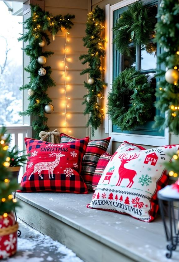 festive holiday decorative cushions