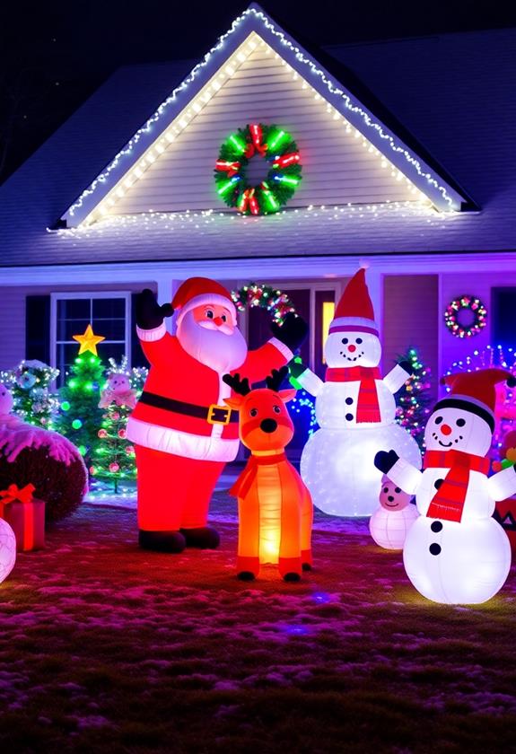 festive inflatable decorations display