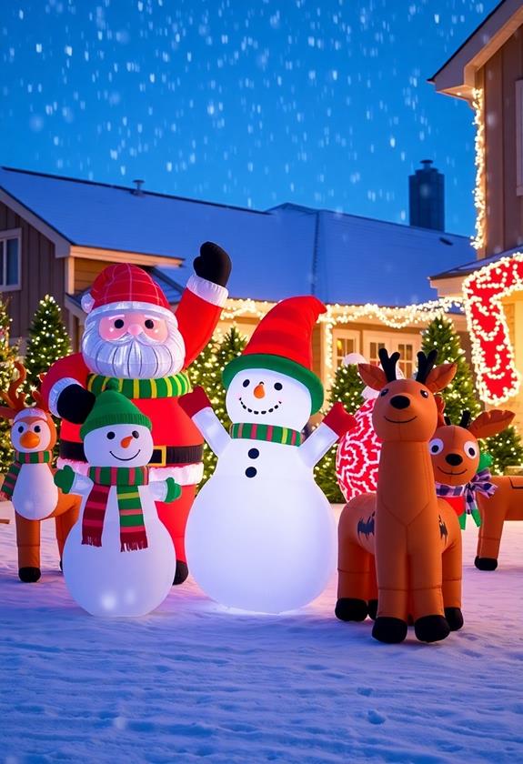 festive inflatable decorations display