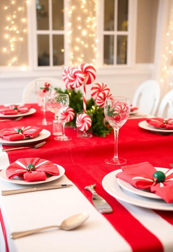 festive red and white